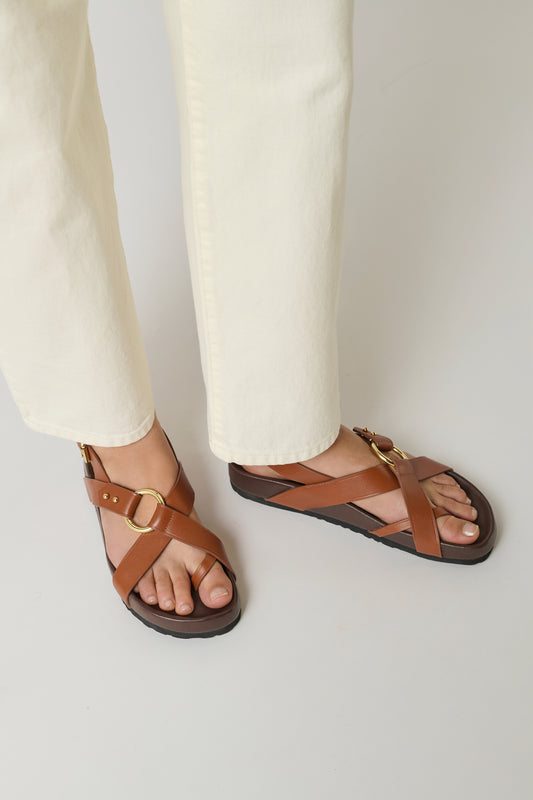 Sandales Mexico - Cognac - Cuir - Femme