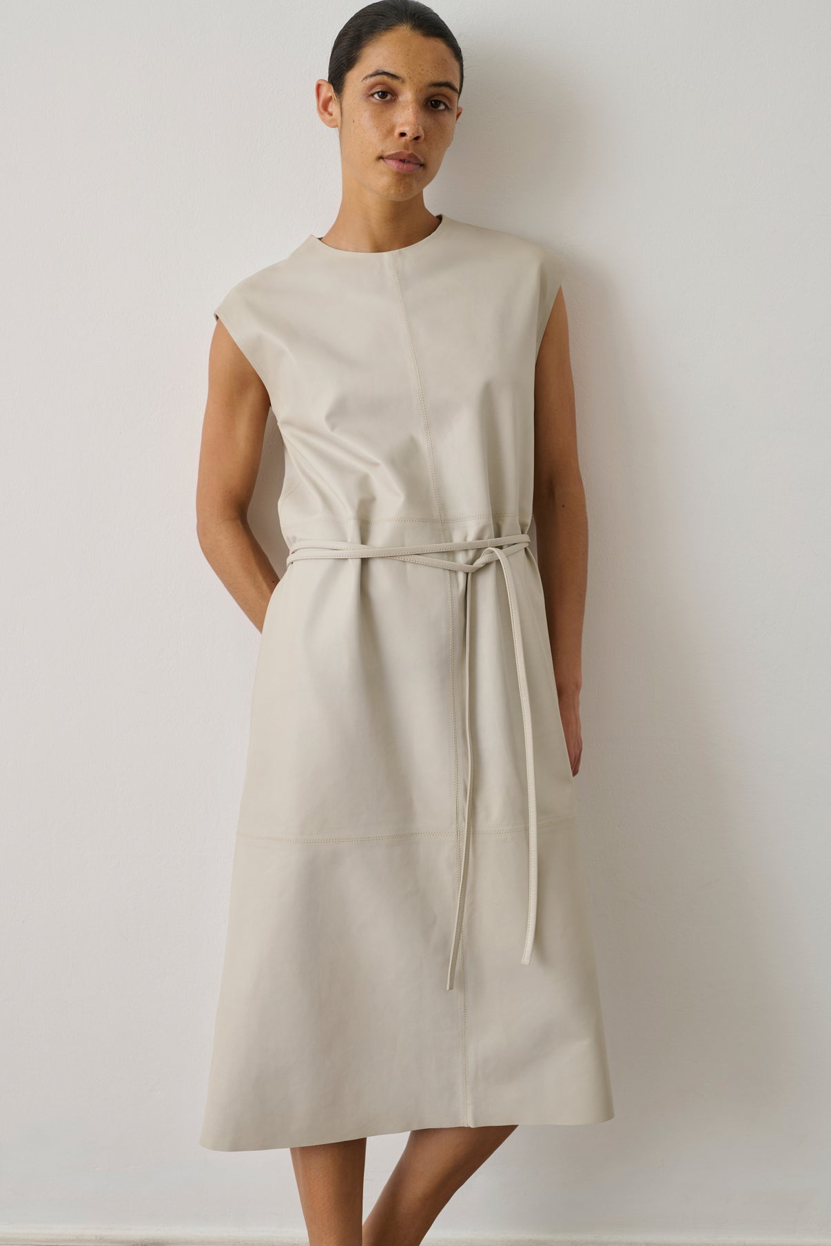 Robe Sofia - Mastic - Cuir - Femme vue 1