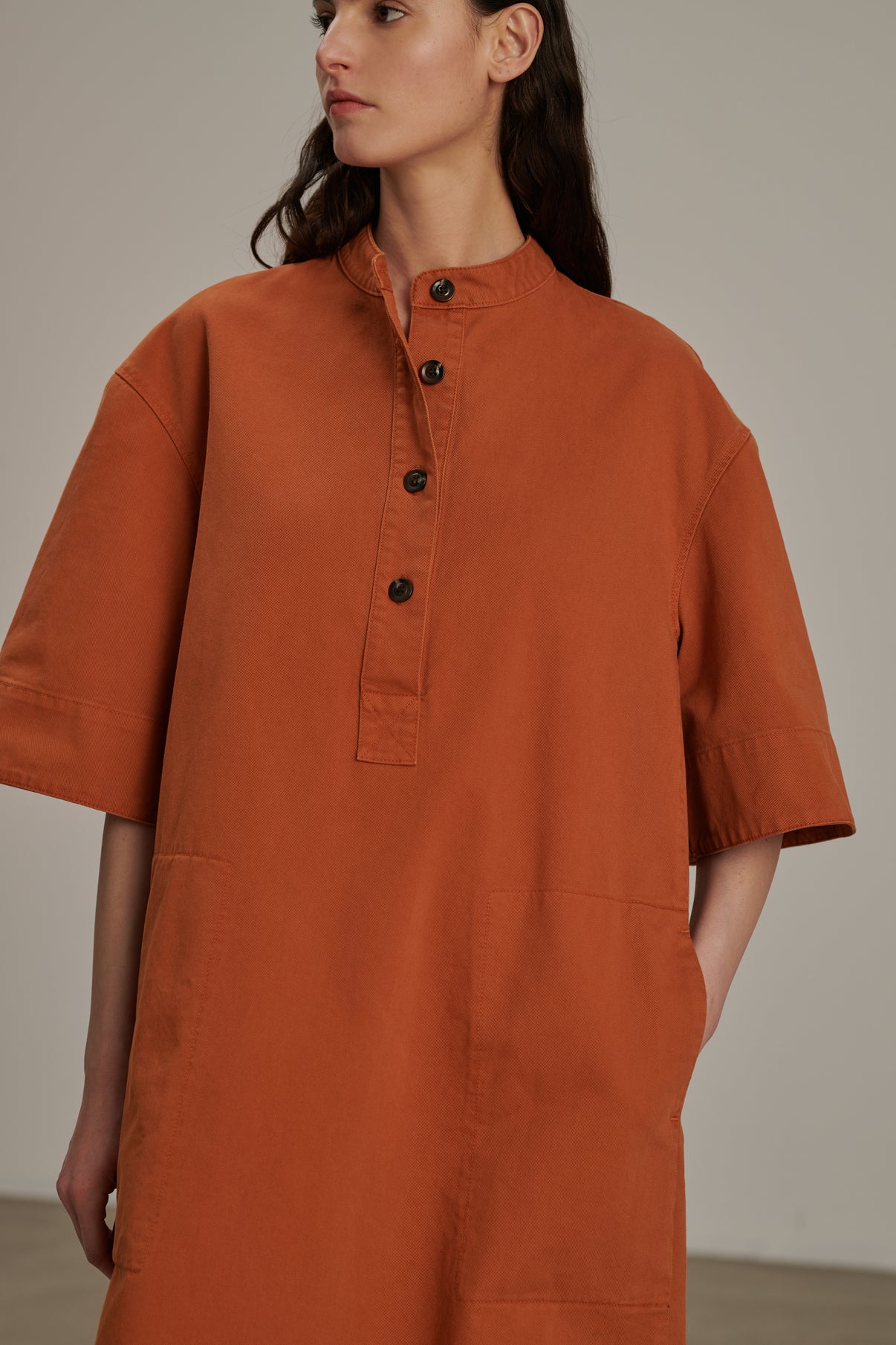 Robe Brook - Orange - Coton - Femme vue 2